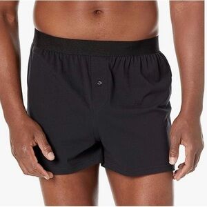 NEW Amazon Essentials men's size Large Black cotton jersey boxer short set of 5